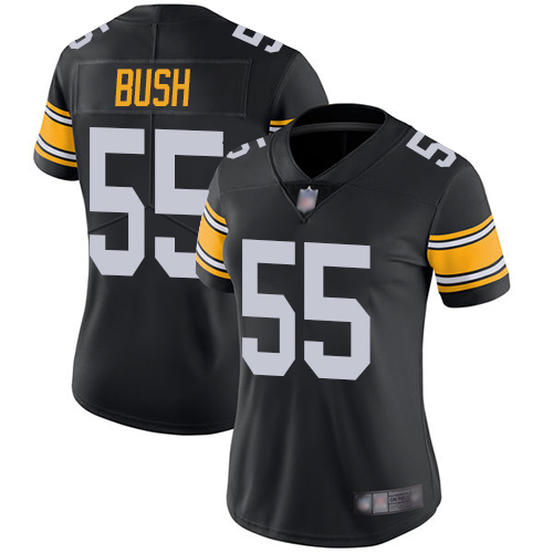 Women Pittsburgh Steelers Football 55 Limited Black Devin Bush Alternate Vapor Untouchable Nike NFL Jersey